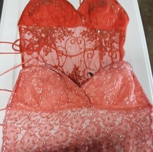 Skirt bottom w 2 beaded halters